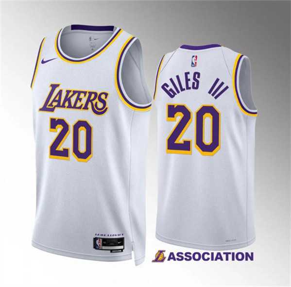 Mens Los Angeles Lakers #20 Harry Giles Iii White Association Edition Stitched Basketball Jersey Dzhi